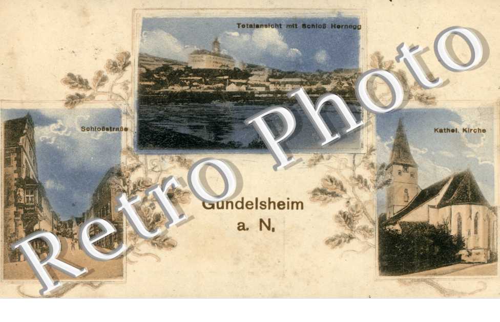 Schlostrasse, Katholische Kirche, Totalansicht mit Schloss Hernegg