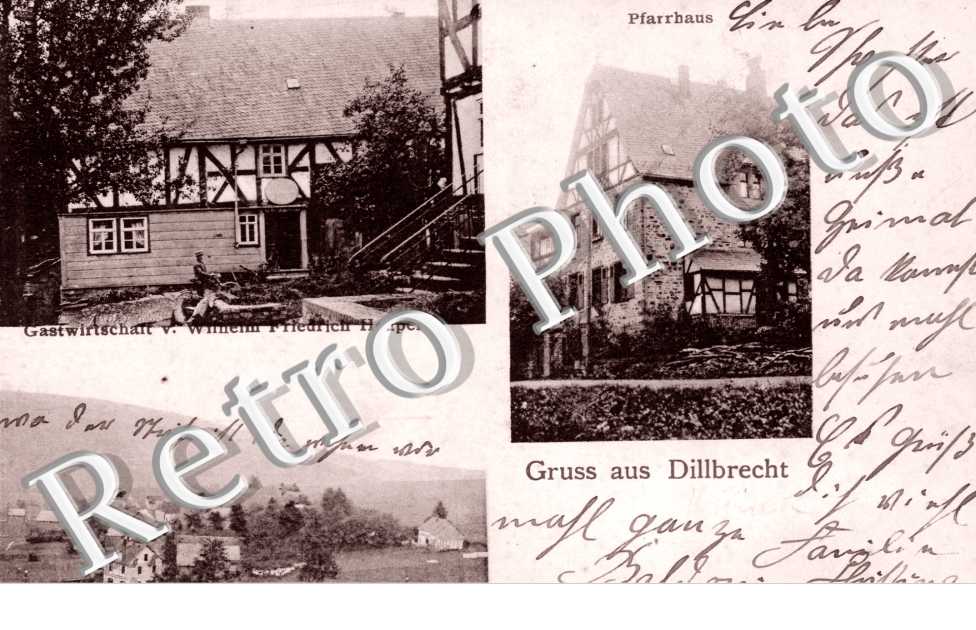 Gruss aus Dellbrecht  -  Pfarrhaus, Gastwirtschaft vom Wilhelm Friedrich Heuper