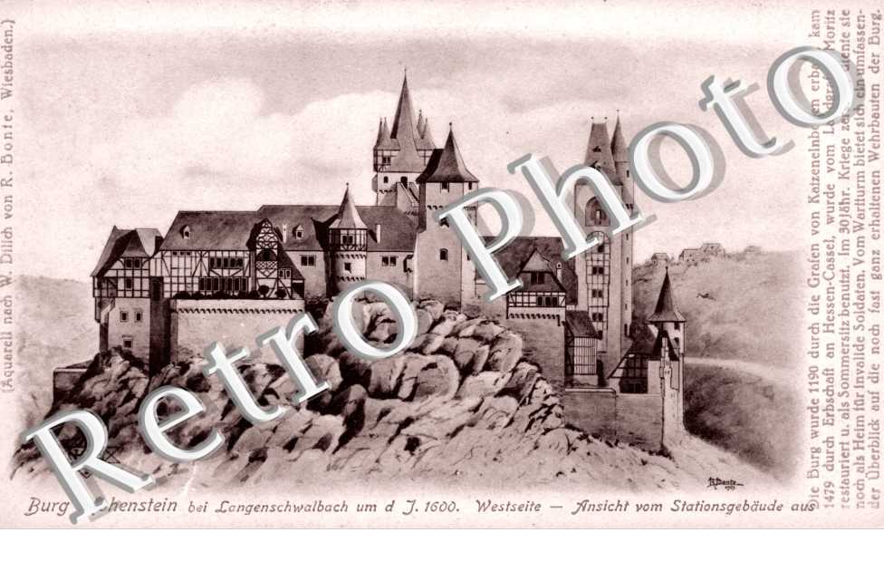 Burg Hohenstein bei Langenschwalbach um der J. 1600 Westseite