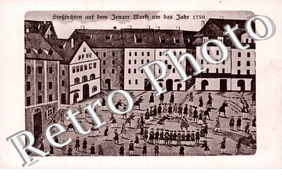 Stoffedchten auf dem Jenaer Markt um das jahr 1750