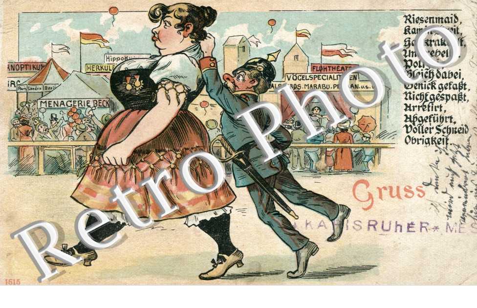 Dessin humoristique d'une femme et d'un homme