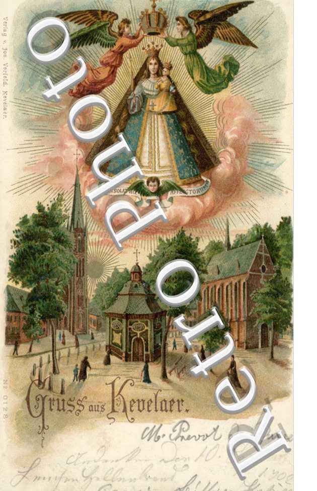 Vue Interieure de la Ville et dessin de la Vierge et l'Enfant