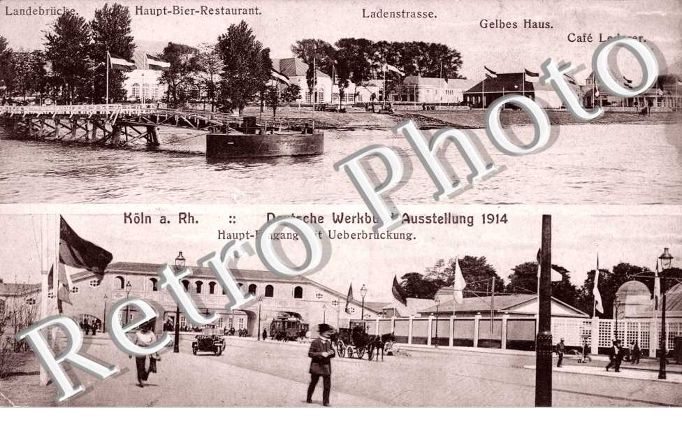 Ladenstrasse, Gelbes Haus, Cafe Lederer, Haupt-Bier-Restaurant, Landebrucke, Haupt-Eingang mit Ueberbruckung
