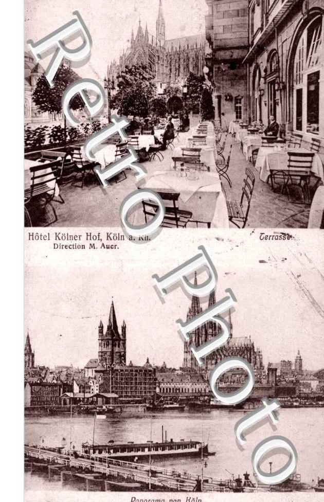 Hotel Kolner Hof. Koln am Rhein, Terrasse, Panorama von Koln