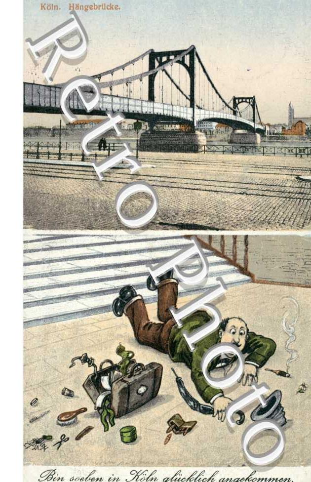 Hangebrucke, Bin soeben in Koln glucklich angekommen