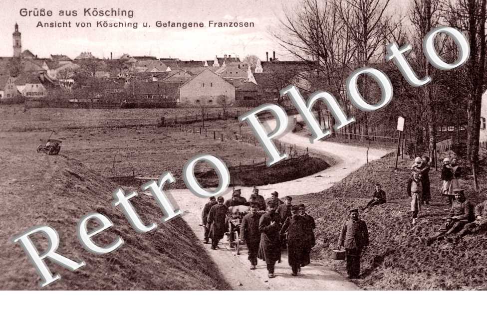 Ansicht von Kosching und Gefangene Franzosen