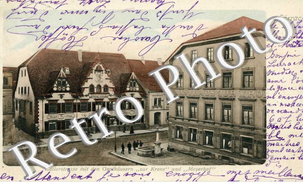Baslerstrasse mit Gasthausern zur Krone und Meyerhof