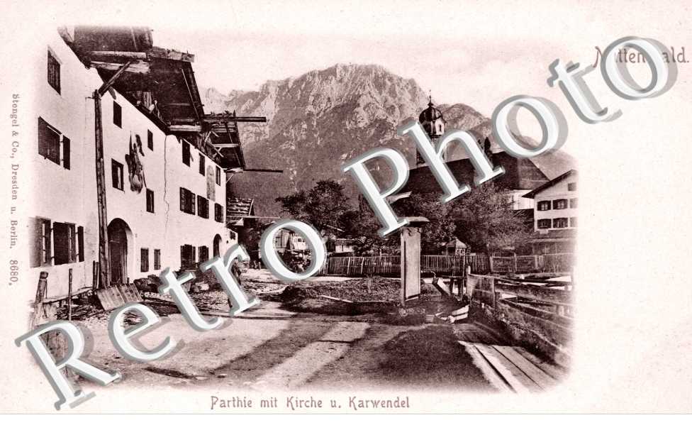 partie mit kirche u. karwendel