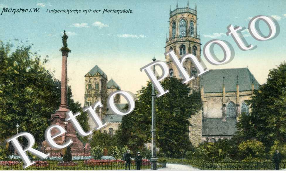 Ludgeriekriche mit der Mariensaule