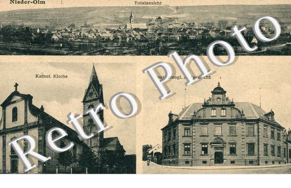 Totalansicht, Katholic Kirche, Grossherzogl. Amtsgericht