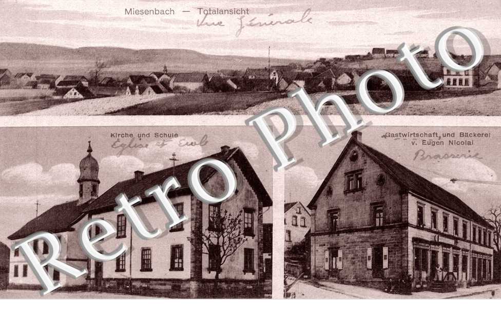 Meisenbach, Totalansicht, Kirche und Schule