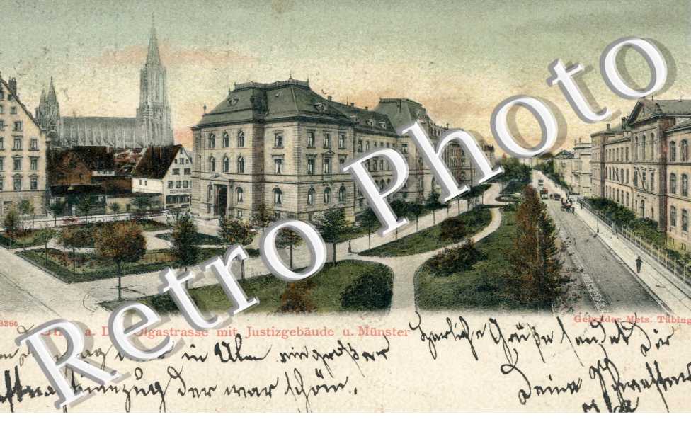 Olgastrasse mit Justizgebaude