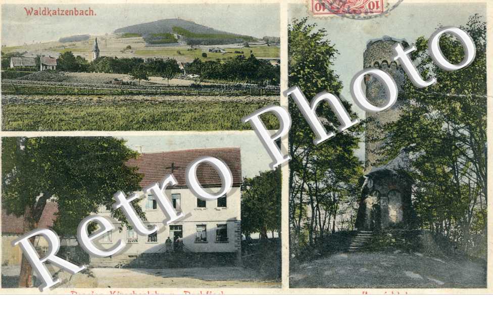 Waldkatzenbach, Pension Kirschenlohr u. Packfisch, Aussichtsturm