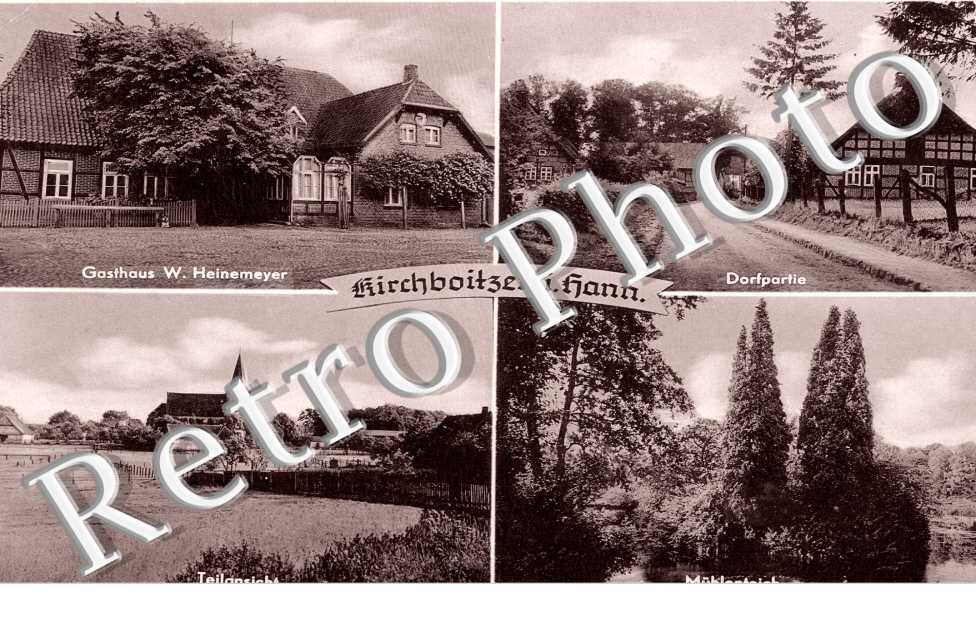 Dorfpartie, Teilansicht, Muhlenteich, Gasthaus W. Heinemeyer