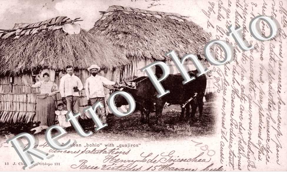 A Cuban "bohio" with "quajiros"
