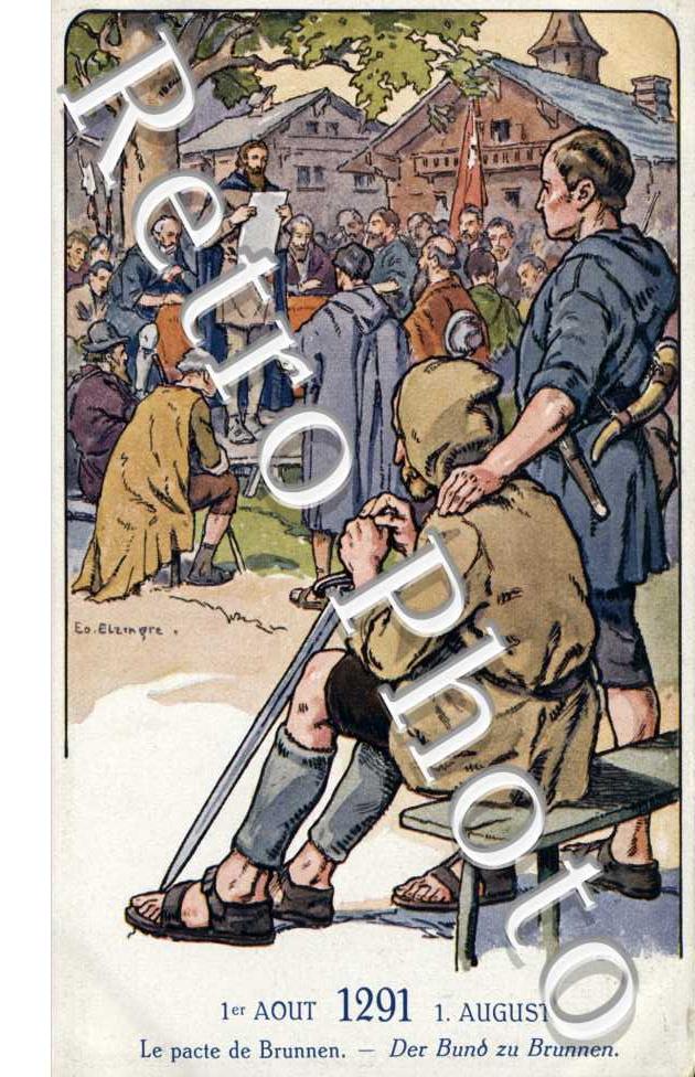 Le Soldat Suisse a travers les ages - 1er aout 1291 - Le pacte de Brunnen