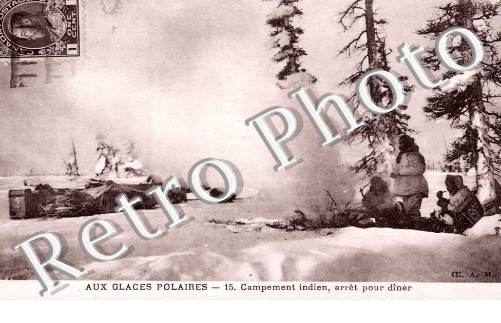 Missions d'extreme nord canadien, campement indien, arret pour diner
