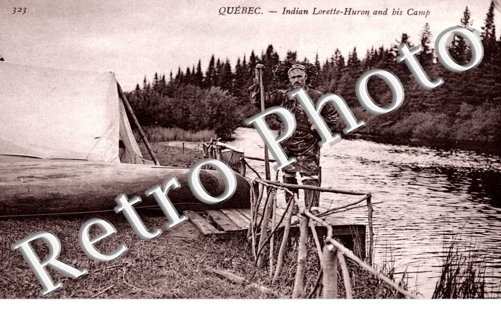 Lorette Indien, huron and his camp