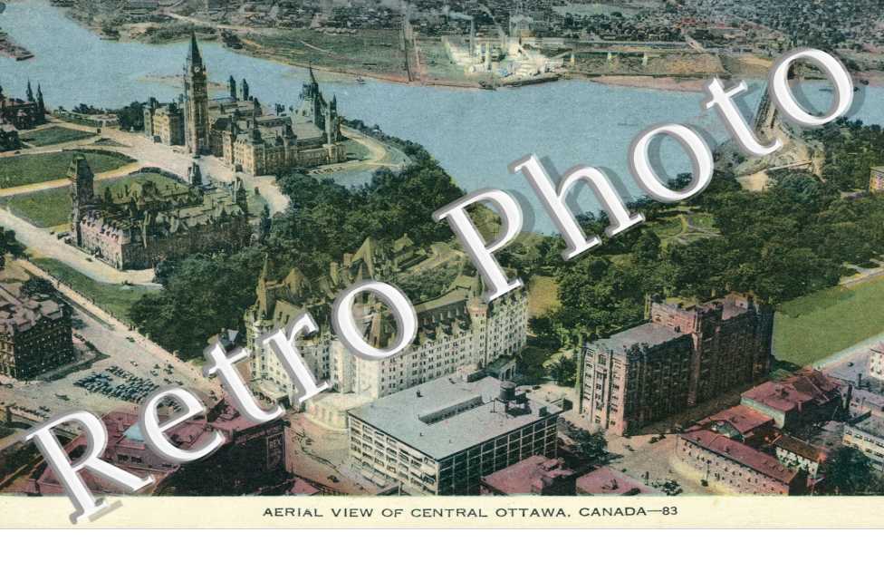 aerial view of central Ottawa