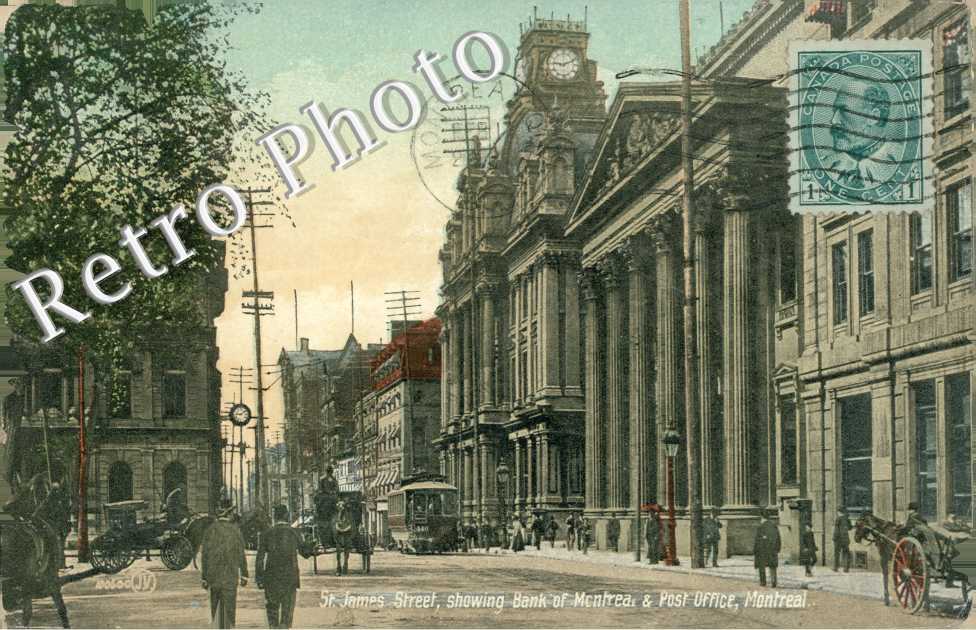 St. James street, showing bank of Montrel & Post Office