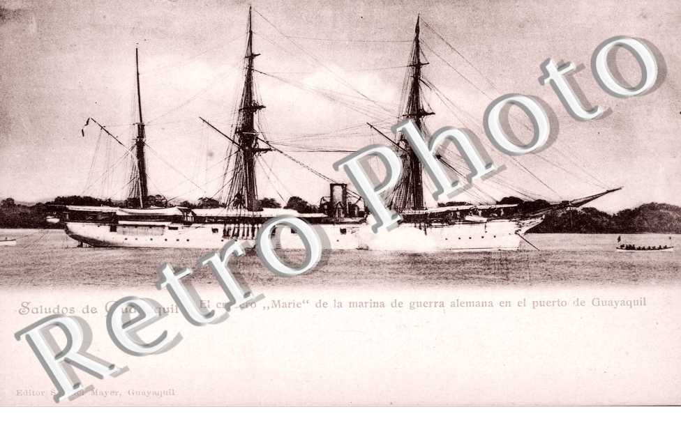 El Crucero Marie de la marina de guerra alemana en el puerto