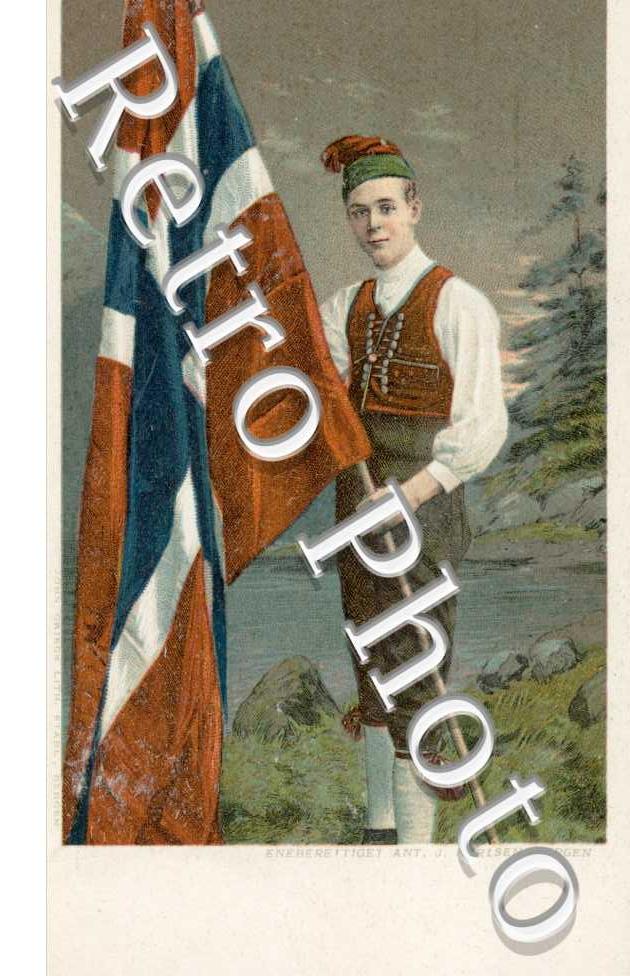 Un jeune homme portant un drapeau