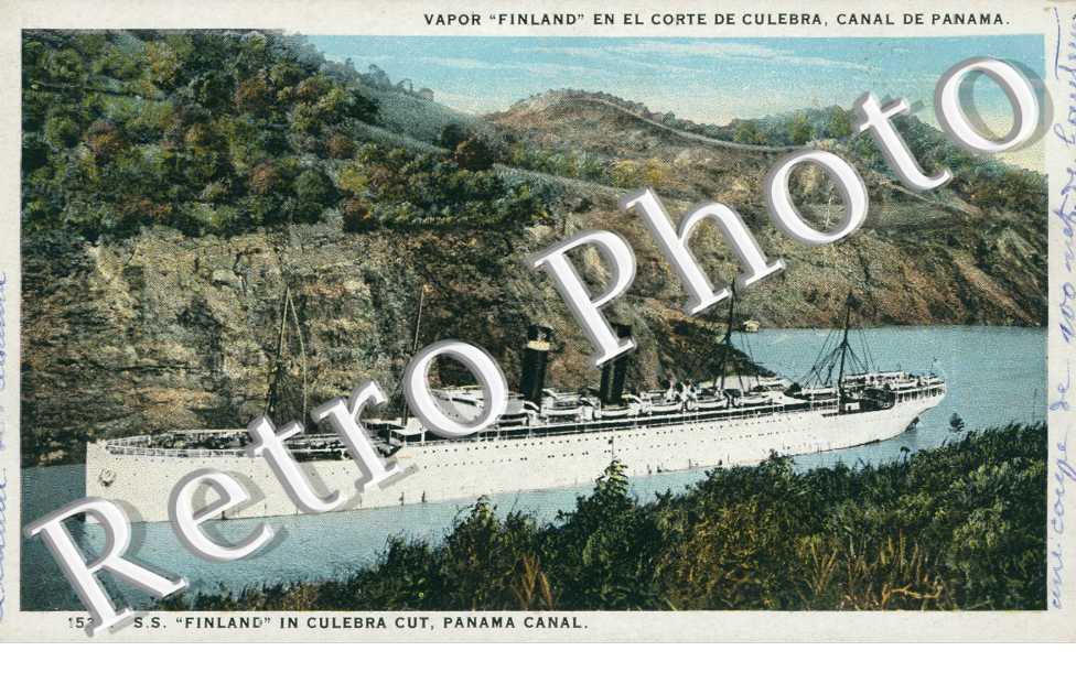 Vapor "Finland" en el Corte de Culebra, Canal de Panama
