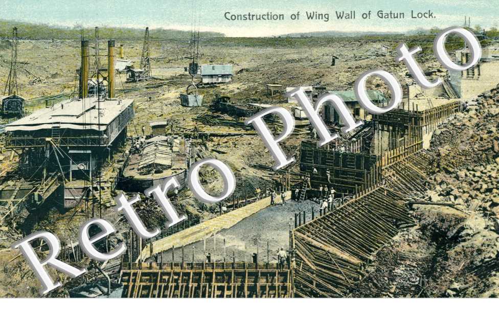 Construction of Wing Wall of Gatun Lock