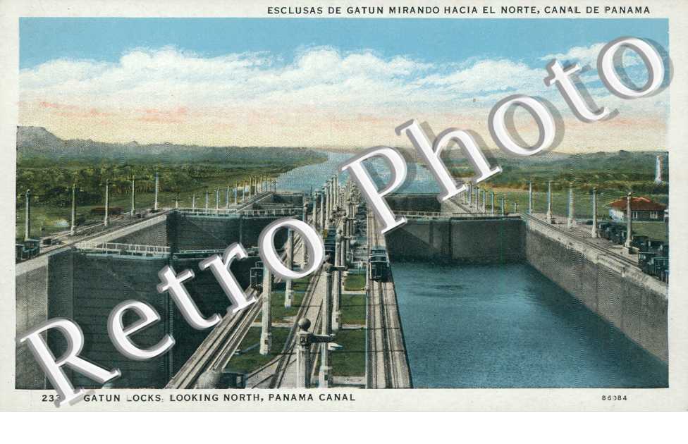 Gatun locks looking north, Panama Canal
