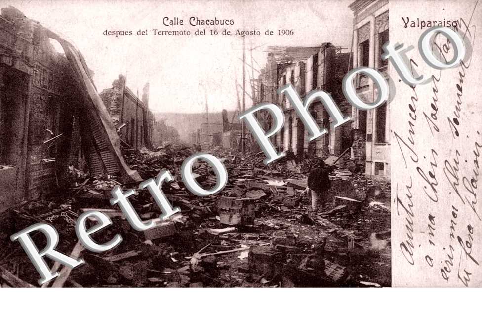 Calle Chacabuco depsues del Terremoto del 16 de Augosto de 1906