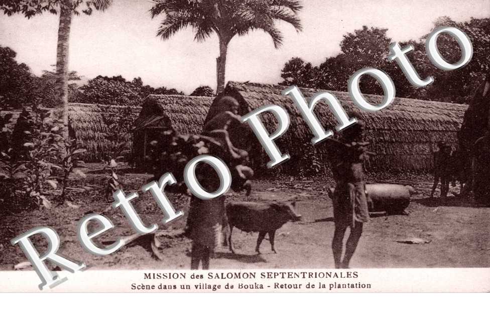 Scene dans un village de Bouka, Retour de la Plantation