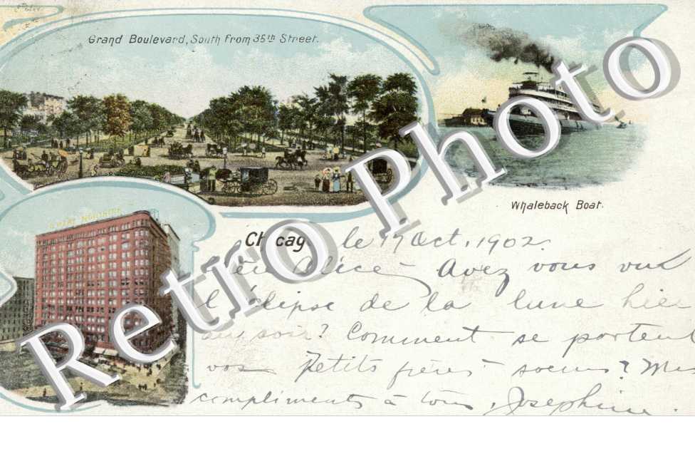Grand Boulevard, South from 35th Street, Whakeback Boat, ... 