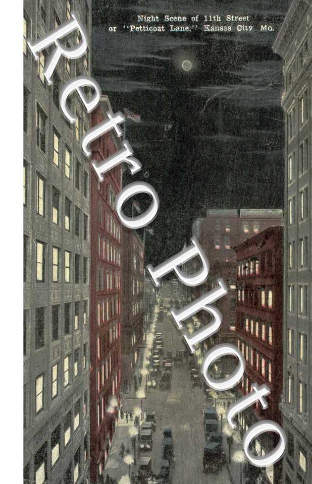 night scene of 11th street or Petticoat lane