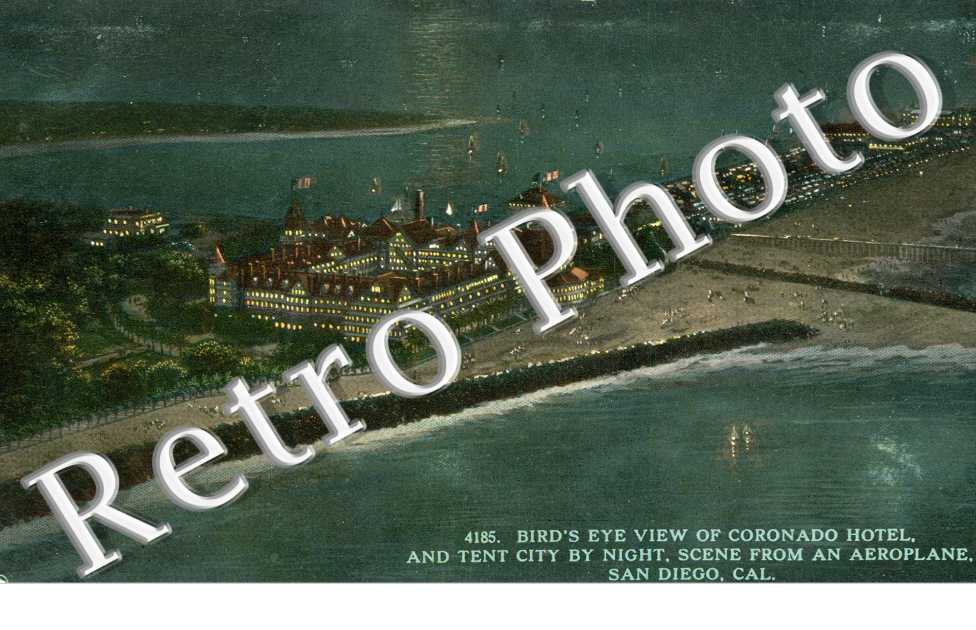 Bird's eye view of Coronado Hotel and Ten by City by night