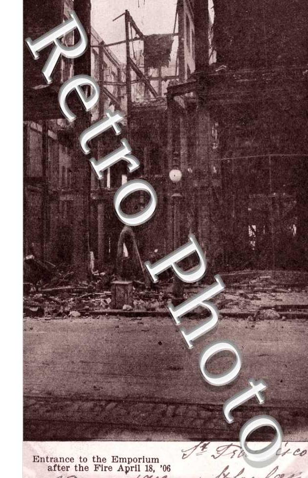 Entrance to the Emporium after the Fire April 1906