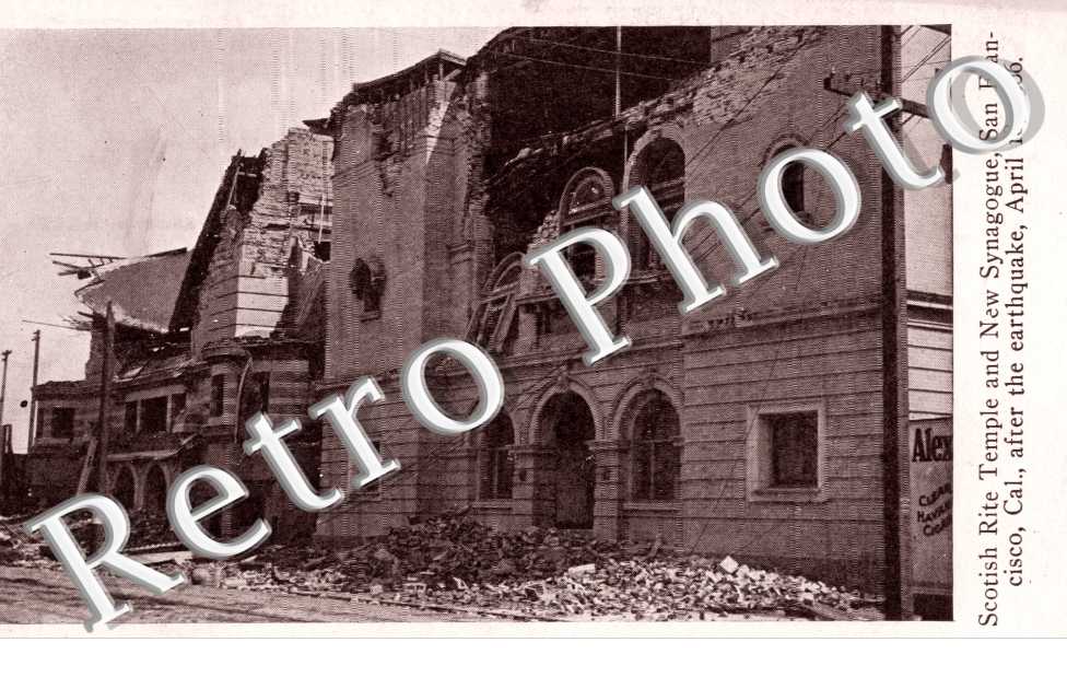 Scottish Rite Temple and New Synagogue after the Earthquake, April 1906