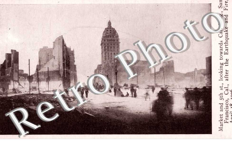 Market and 5th Street looking towards Call Bldg afer the Earthquake and fire, April 1906