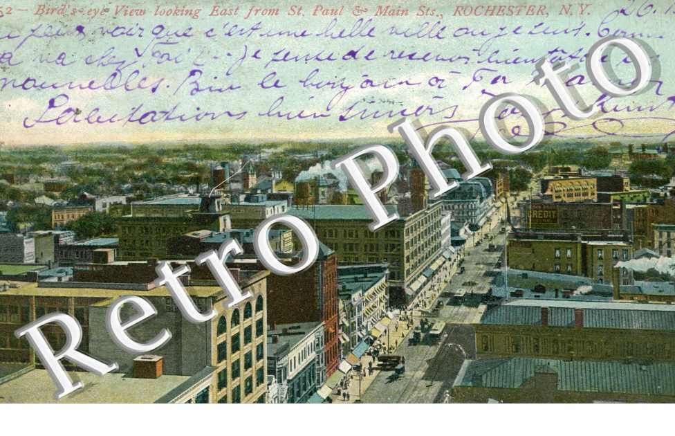 view looking east from Saint Paul & mains streets