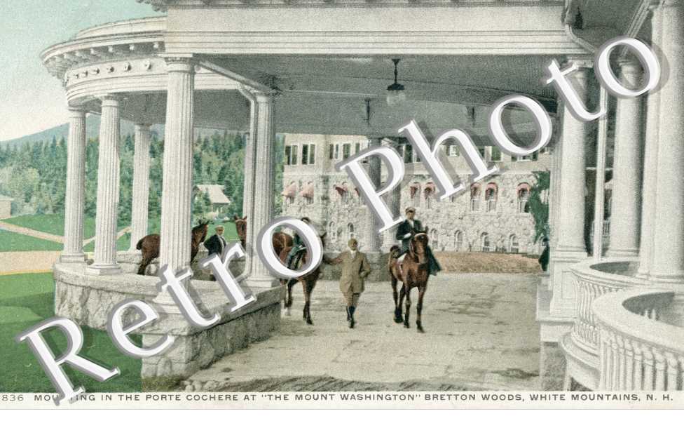 Mounting in the Porte Cochere at "the Mount Washington" bretton woods