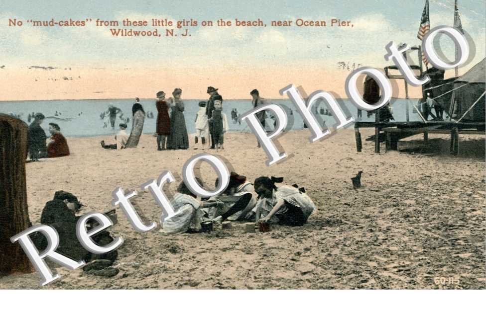 No "mud-cakes" from these little girls on the beach, near Ocean Pier