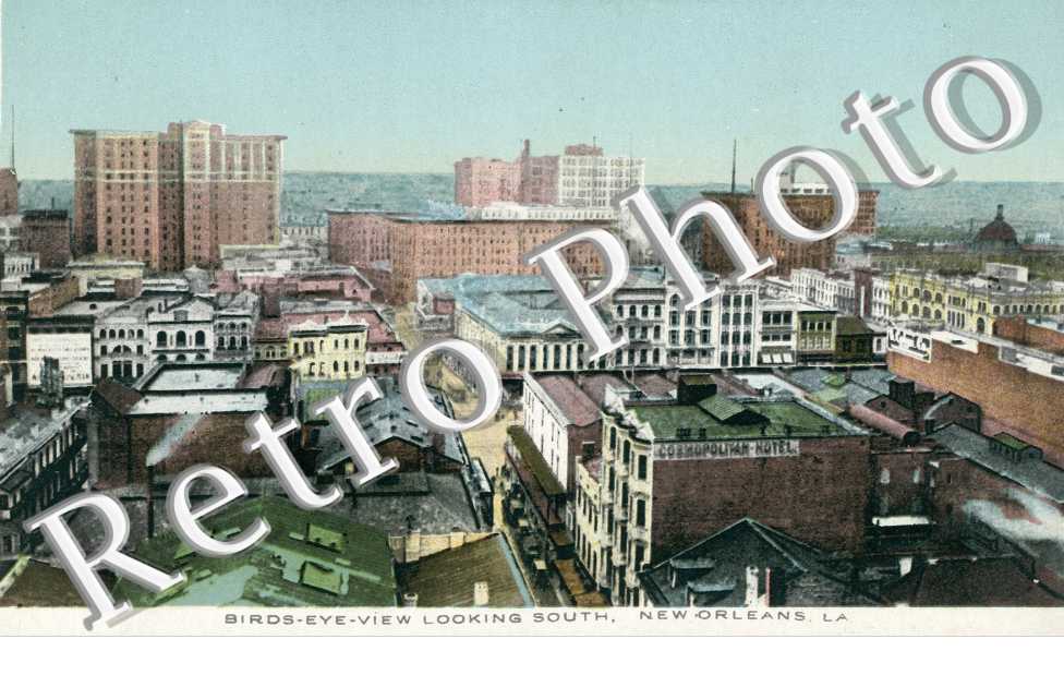 Birds-eye-view looking south
