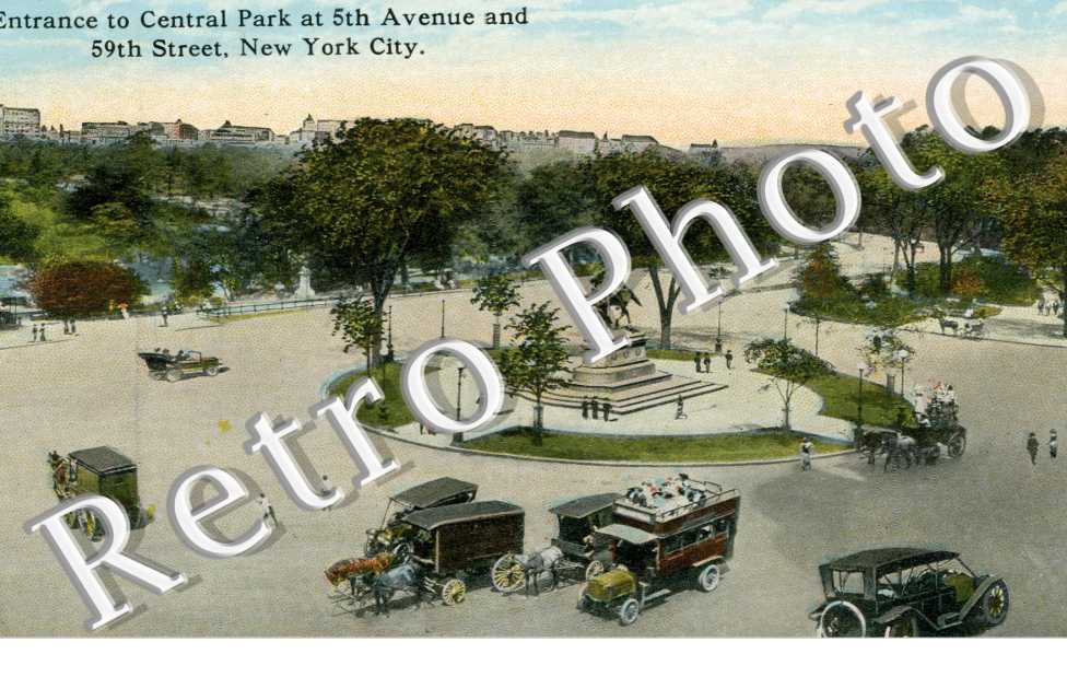 Entrance to Central Park at Fifth Avenue and Fifty-ninth Street