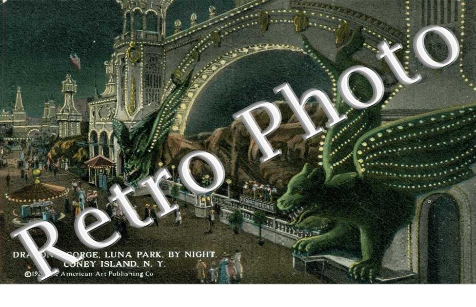 Dragon's Gorge, Luna Park by Night, Coney Island