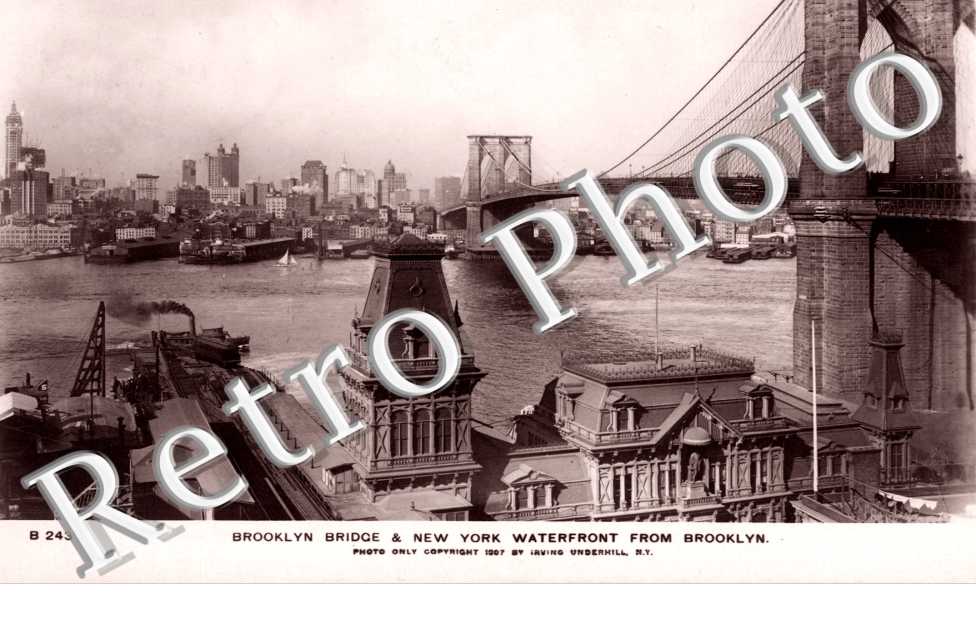 Brooklyn Bridge & New York Waterfront from Brooklyn