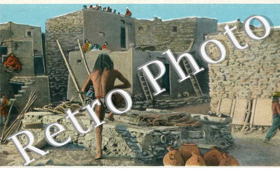Hopi snake priest entering snake Kiva