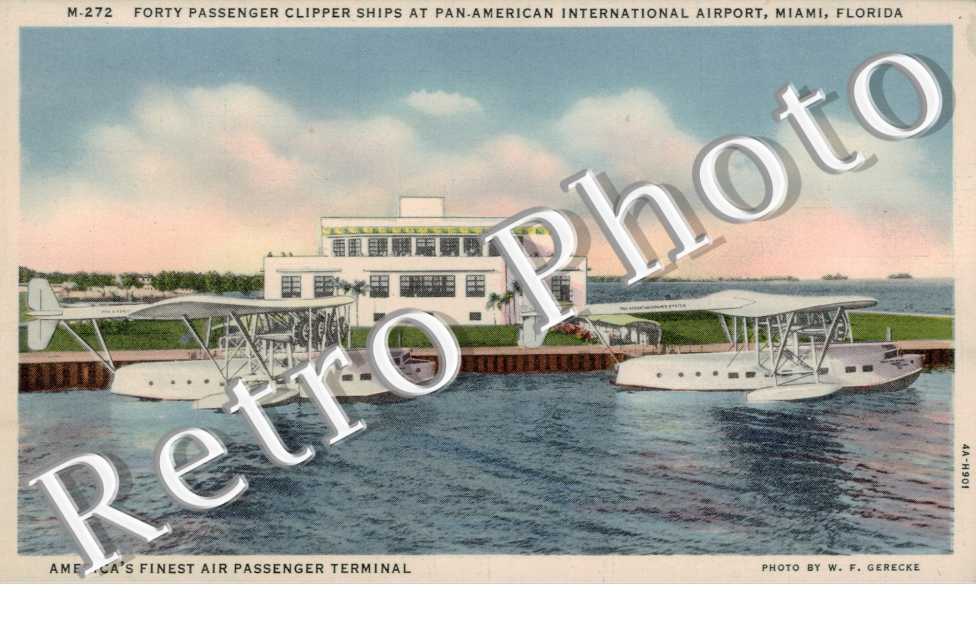 Forty passenger clipper ships at Pan-American international airport