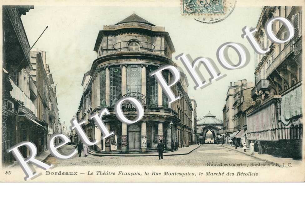 Le Theatre Français, la rue Montesquieu, le Marche des Recollets