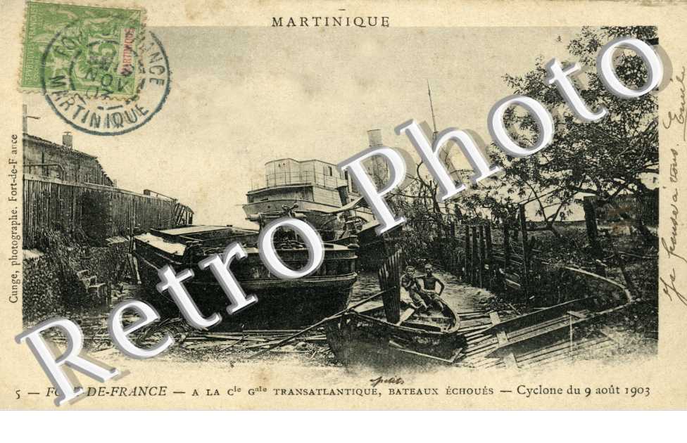 Compagnie generale Transatlantique, bateaux echoues, Cyclone du 9 aout 1903