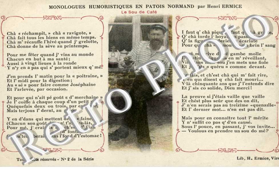 Monologues Humoristiques en Patois Normand par Henri Ermice  Le Sou de Cafe