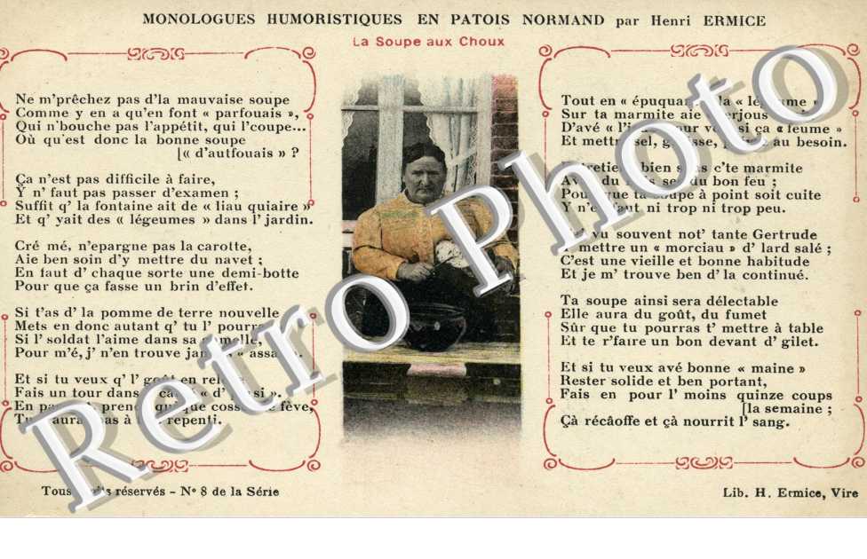 Monologues Humoristiques en Patois Normand par Henri Ermice  La soupe aux choux